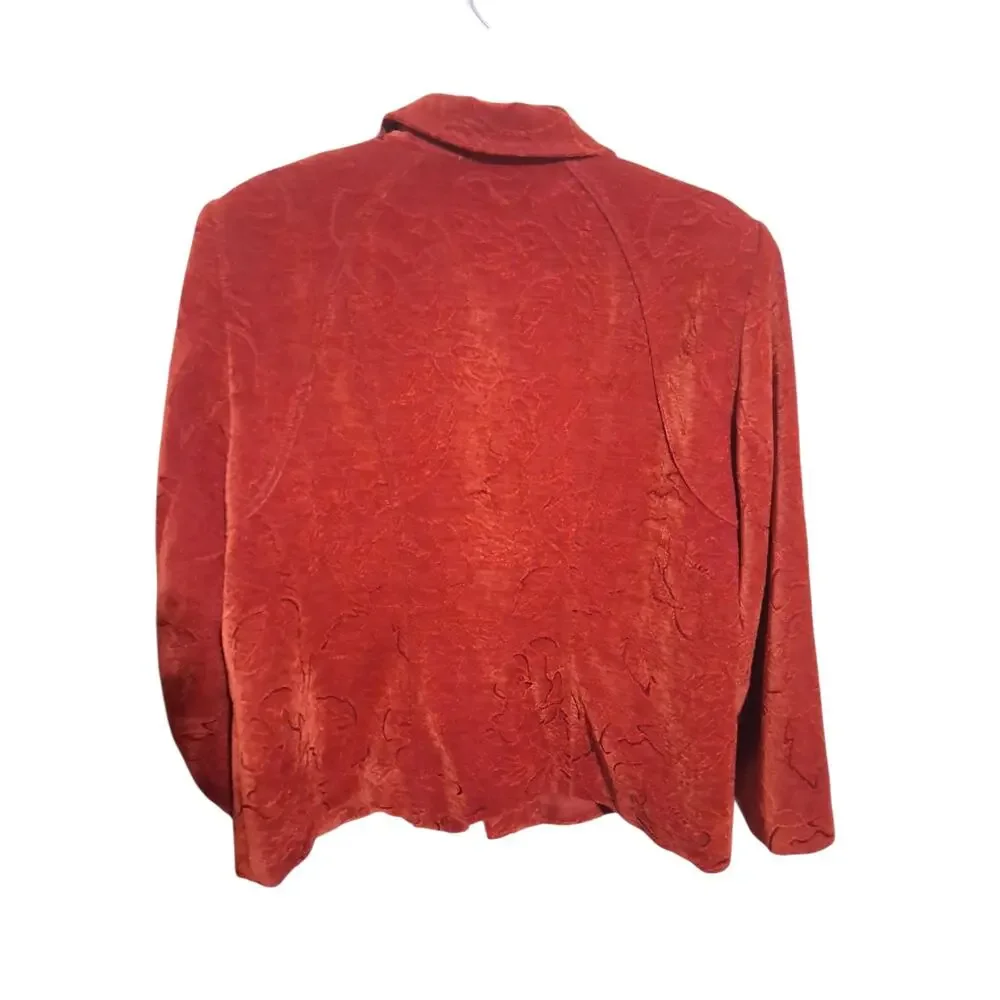 Vintage Conrad‎ C Classy Women's size 18 Velvet Burnout Sophisticated Zip Jacket